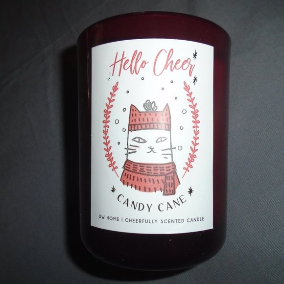 Hello Cheer Candy Cane Candle 7.5 oz DW Home Cat - Picture 7 of 8